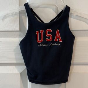 All in Motion Girls Navy Tank Top with USA Graphic